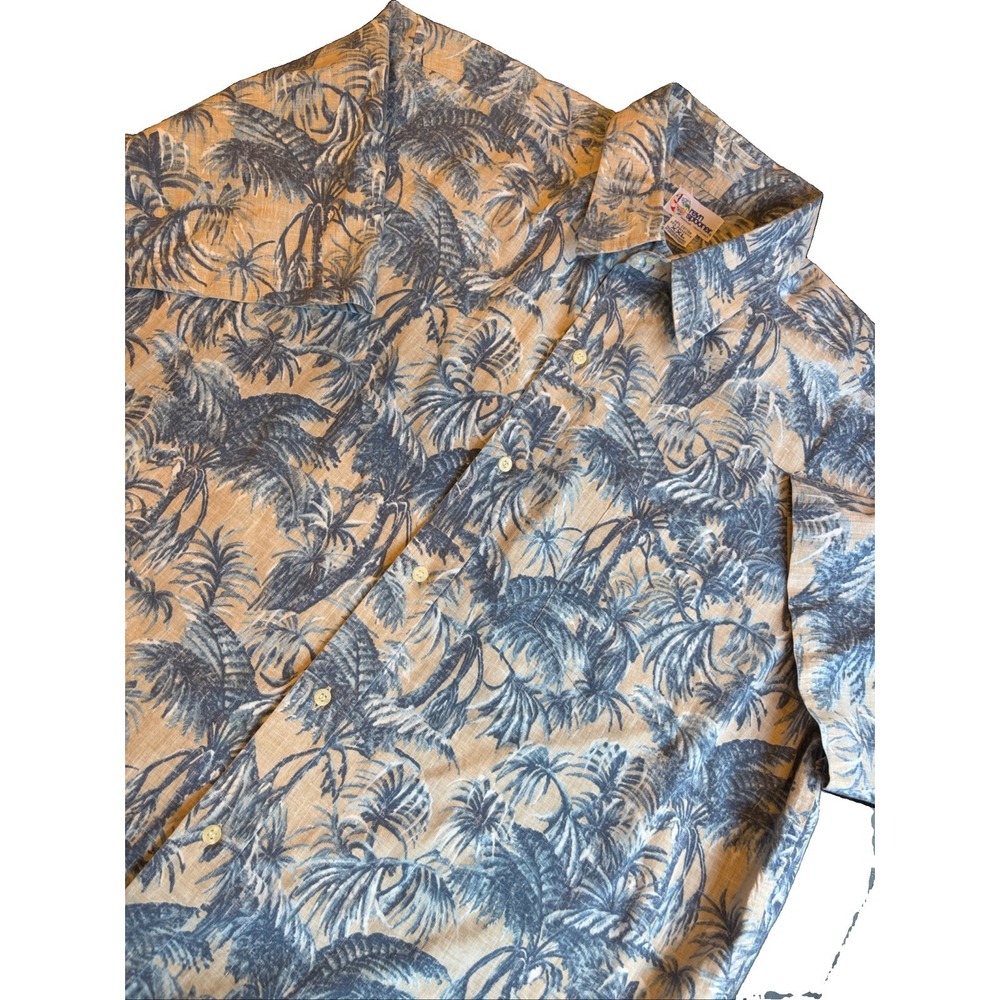 Reyn Spooner Hawaiian  Vintage Palm Tree Reverse Weave Design Men's XXL